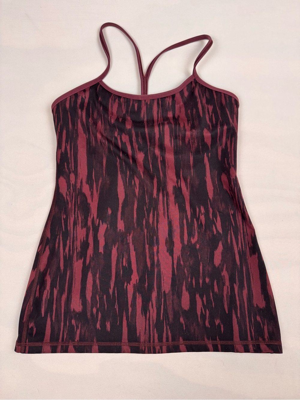 Lululemon Power Y Tank *Luon Painted Animal Bordeaux Drama Black Women’s 8